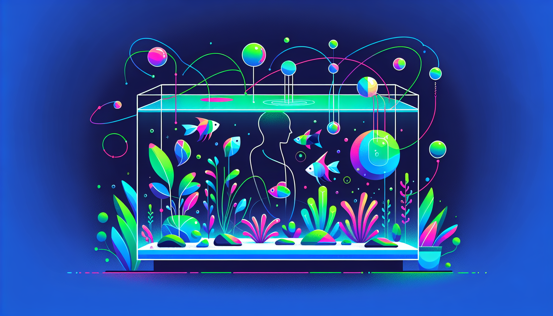 Modern flat design aquascaping illustration for undefined