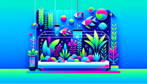 Modern flat design aquascaping illustration for undefined