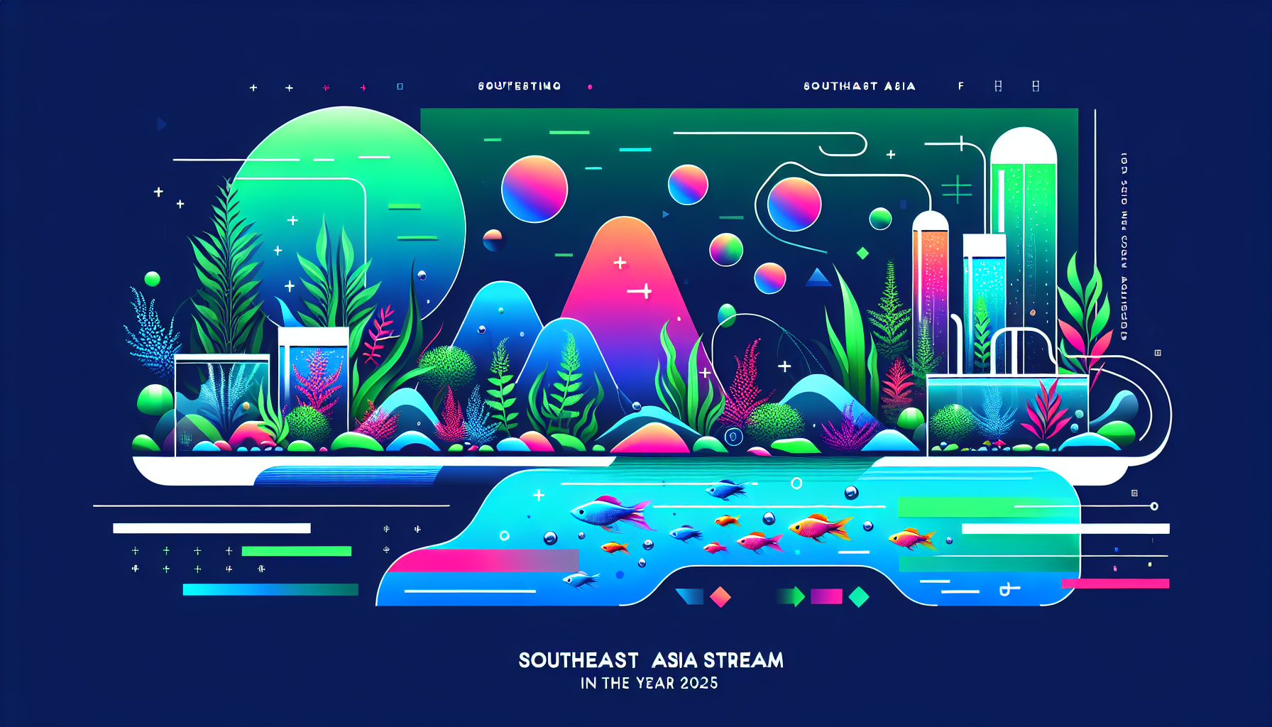 Modern flat design aquascaping illustration for undefined