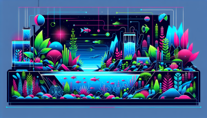 Modern flat design aquascaping illustration for undefined