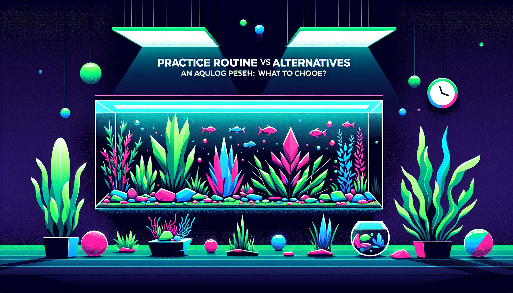 Modern flat design aquascaping illustration for undefined