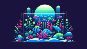 Modern flat design aquascaping illustration for undefined