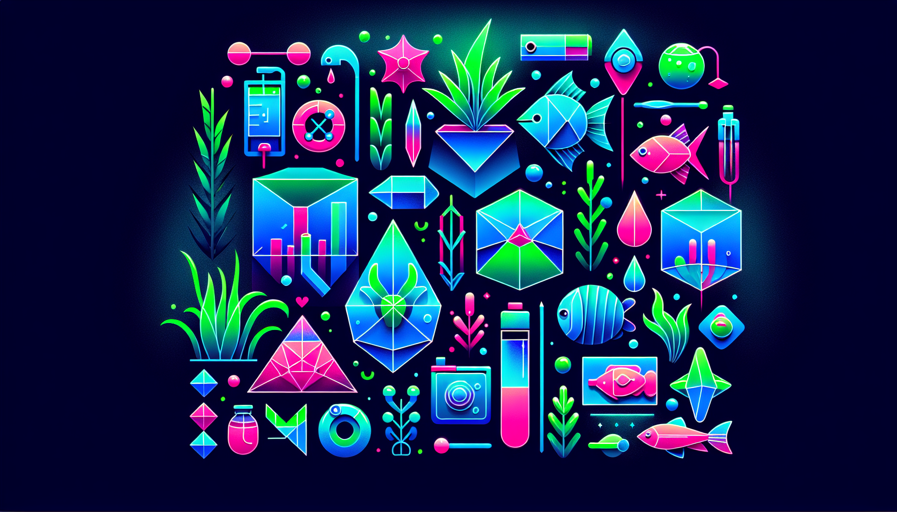 Modern flat design aquascaping illustration for undefined