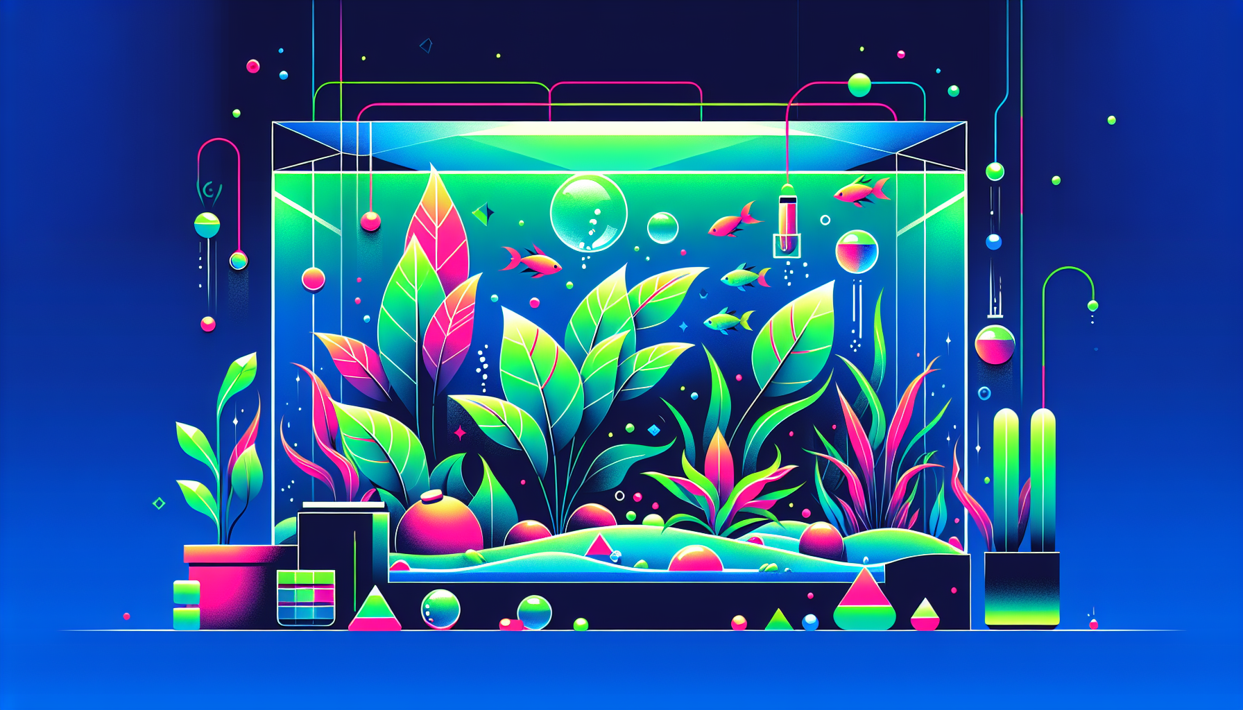 Modern flat design aquascaping illustration for undefined