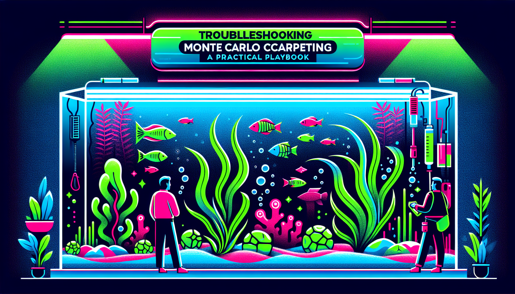 Modern flat design aquascaping illustration for undefined