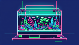 Modern flat design aquascaping illustration for undefined