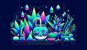 Modern flat design aquascaping illustration for undefined