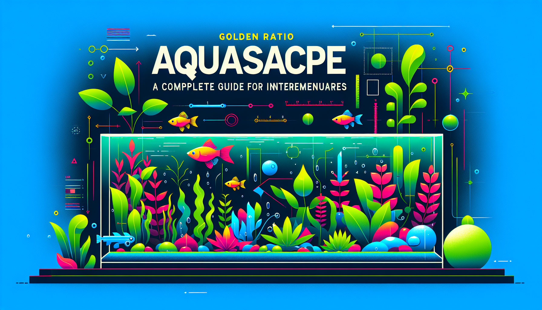 Modern flat design aquascaping illustration for undefined