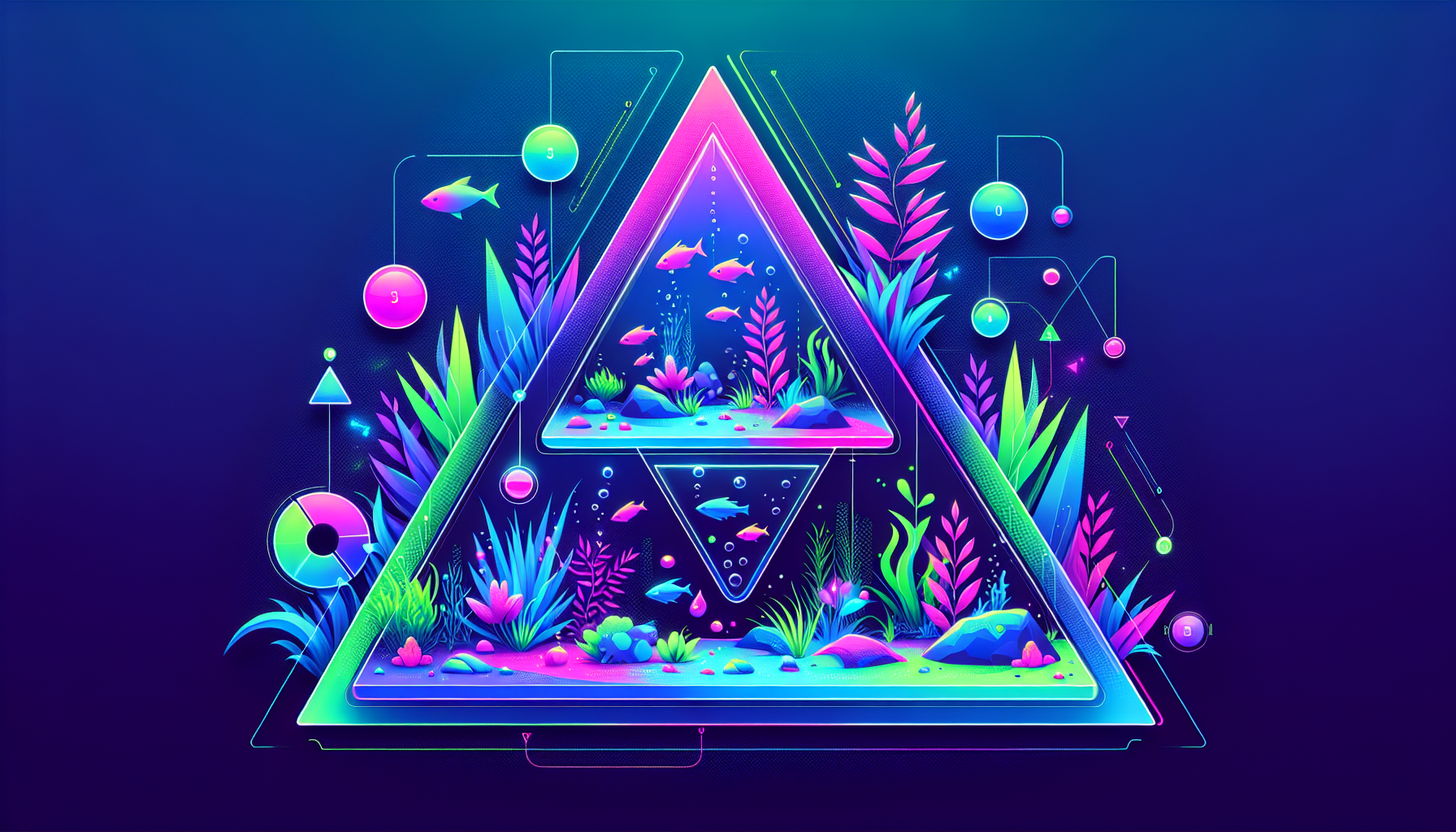 Modern flat design aquascaping illustration for undefined