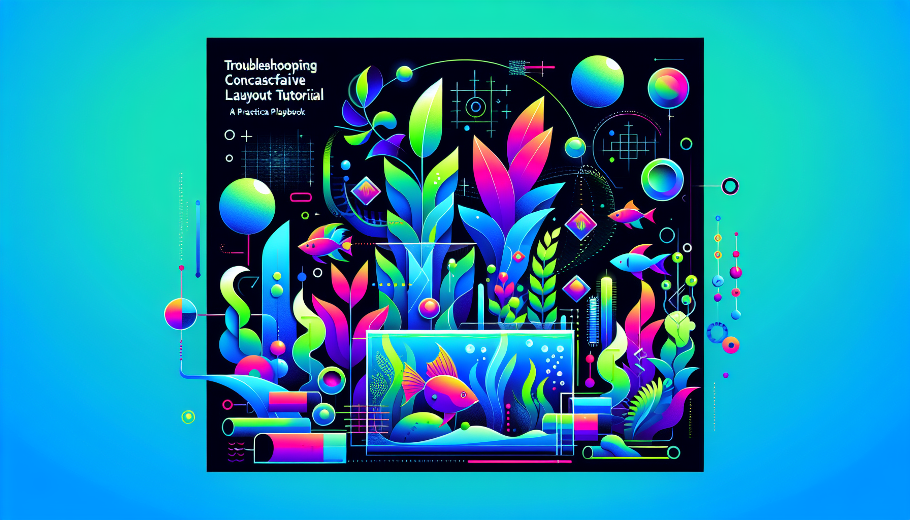 Modern flat design aquascaping illustration for undefined