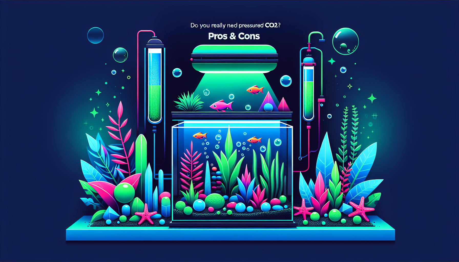 Modern flat design aquascaping illustration for undefined