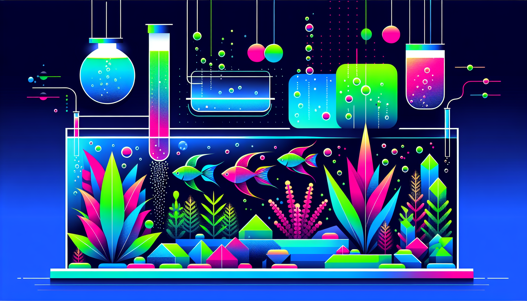 Modern flat design aquascaping illustration for undefined