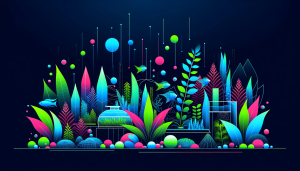 Modern flat design aquascaping illustration for undefined