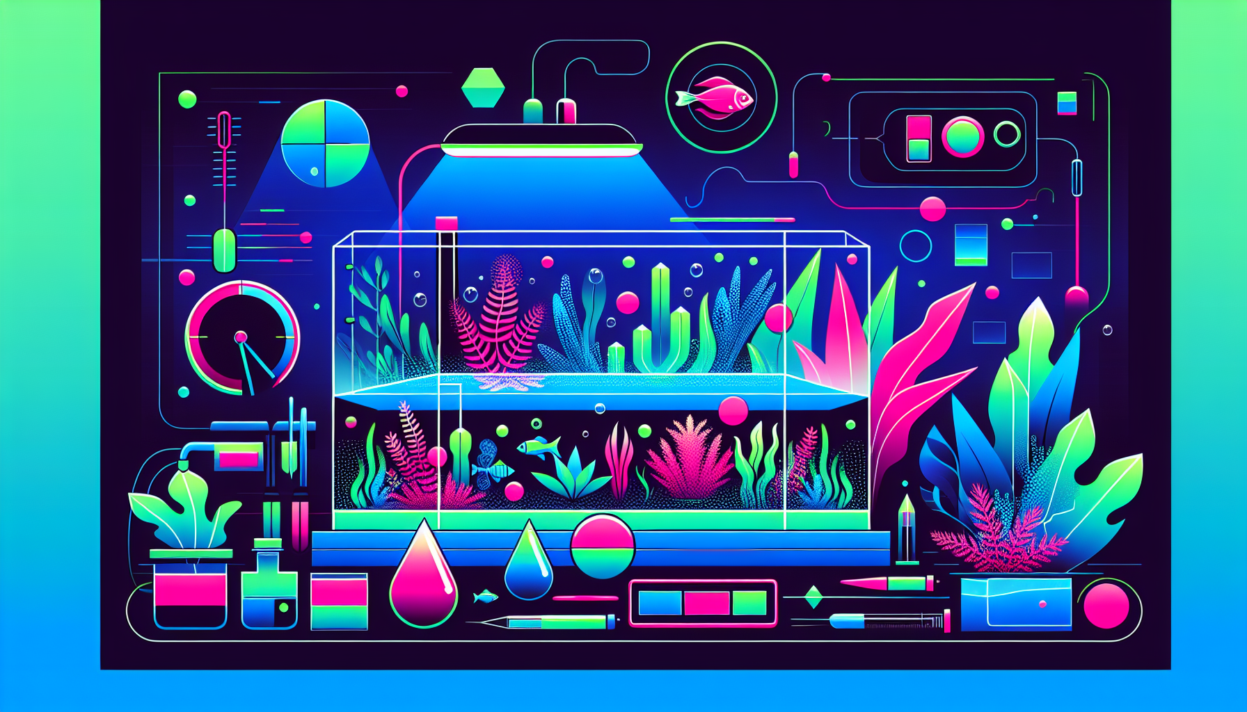 Modern flat design aquascaping illustration for undefined
