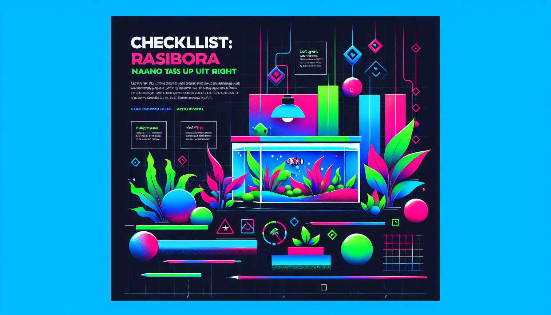 Modern flat design aquascaping illustration for undefined