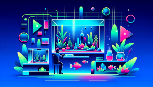 Modern flat design aquascaping illustration for undefined