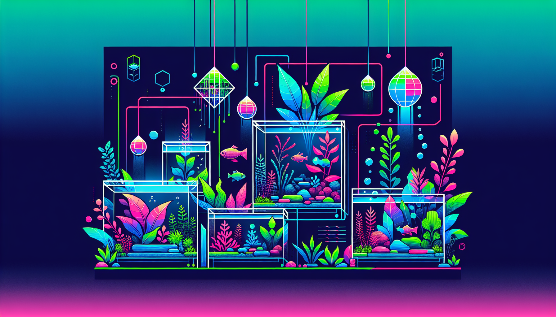Modern flat design aquascaping illustration for undefined
