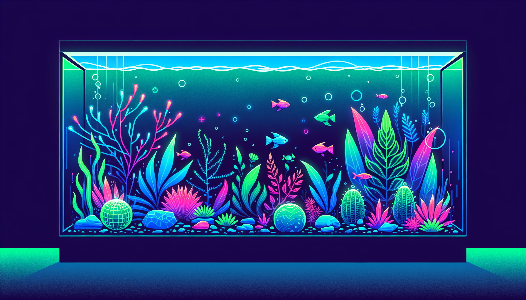 Modern flat design aquascaping illustration for undefined
