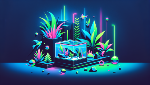 Modern flat design aquascaping illustration for undefined