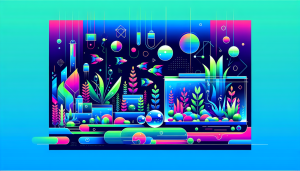Modern flat design aquascaping illustration for undefined