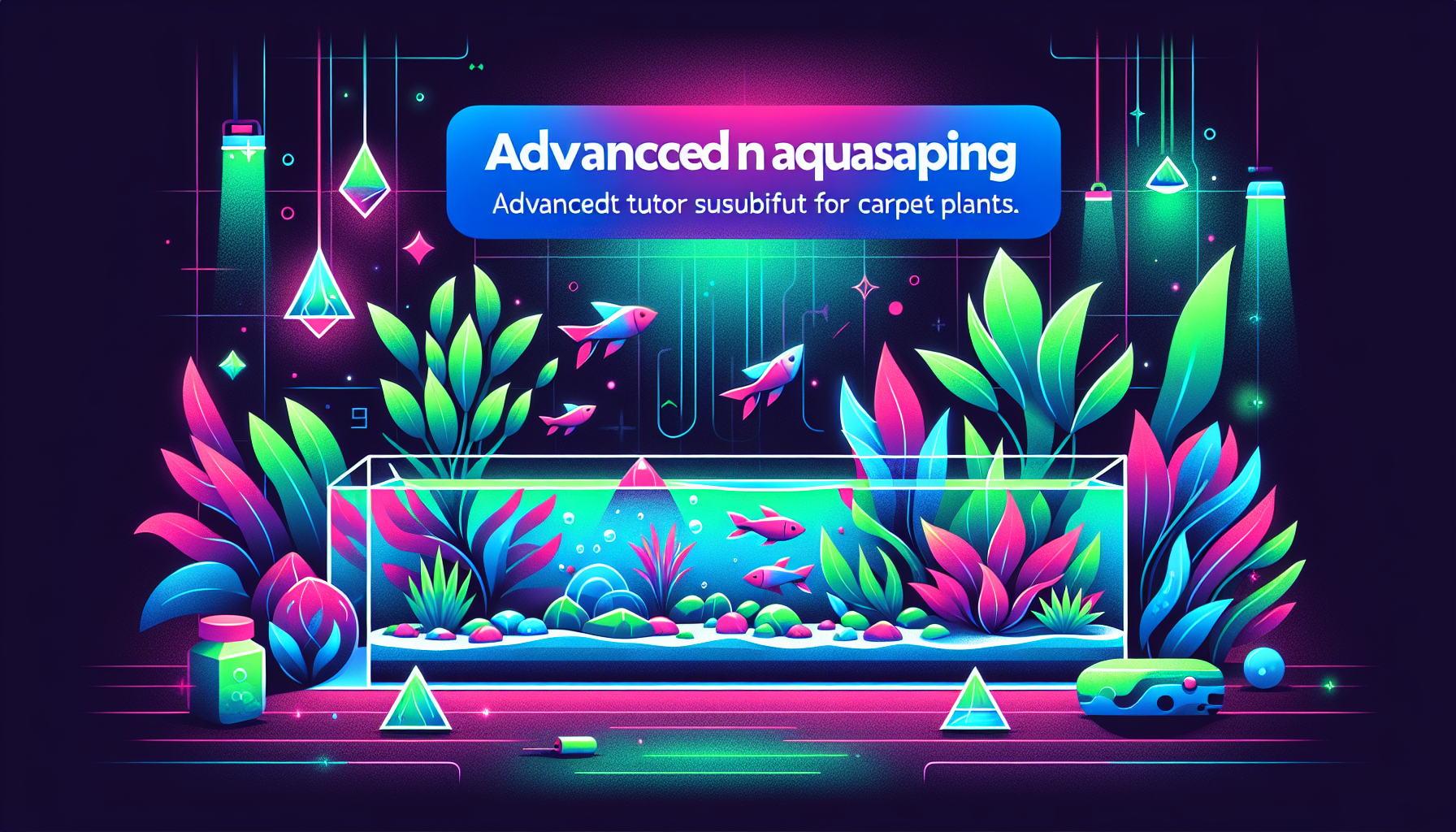 Modern flat design aquascaping illustration for undefined
