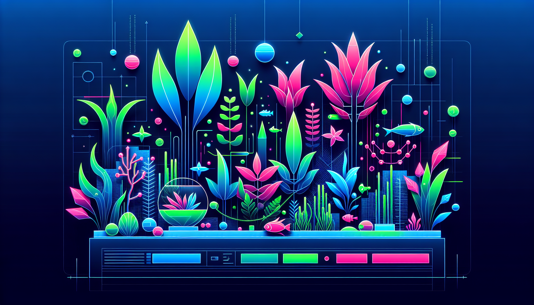 Modern flat design aquascaping illustration for undefined