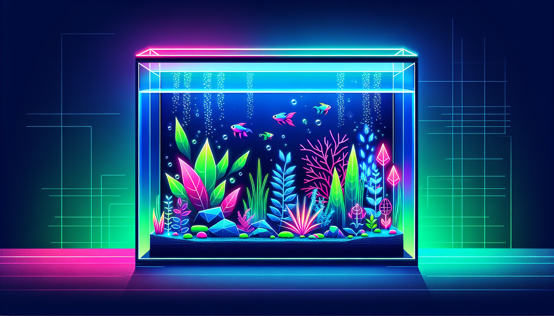 Modern flat design aquascaping illustration for undefined