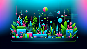 Modern flat design aquascaping illustration for undefined
