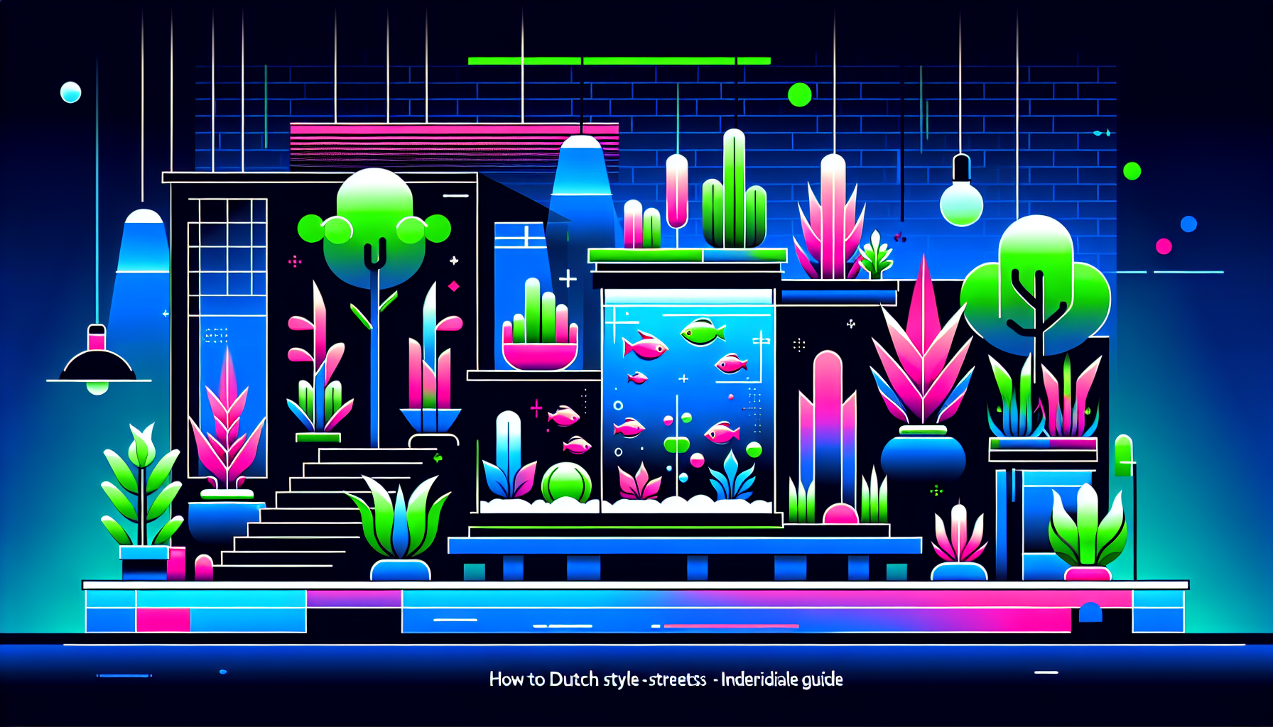 Modern flat design aquascaping illustration for undefined