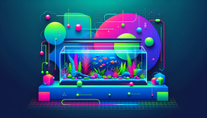 Modern flat design aquascaping illustration for undefined