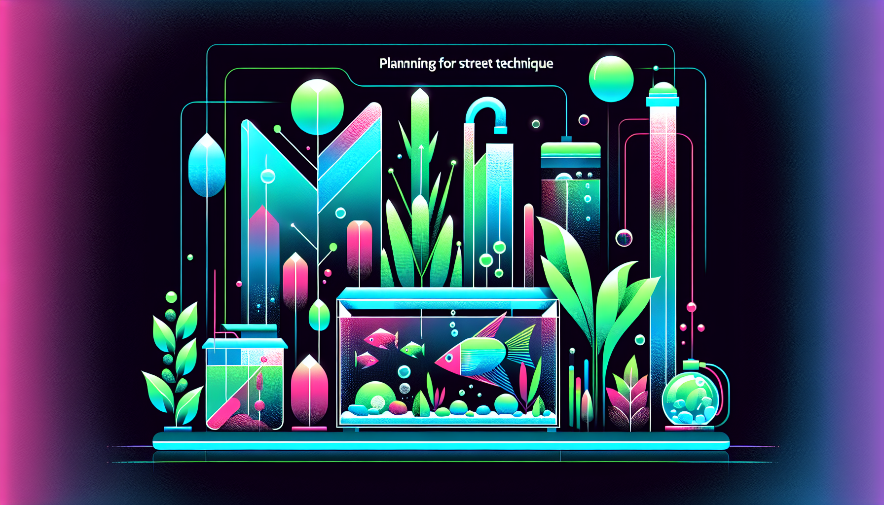 Modern flat design aquascaping illustration for undefined