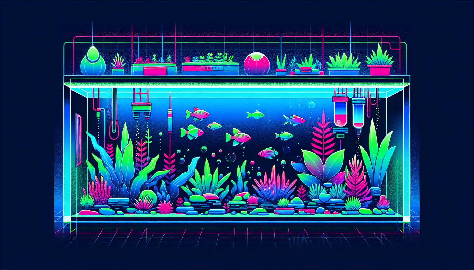 Modern flat design aquascaping illustration for undefined