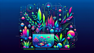 Modern flat design aquascaping illustration for undefined