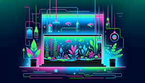 Modern flat design aquascaping illustration for undefined