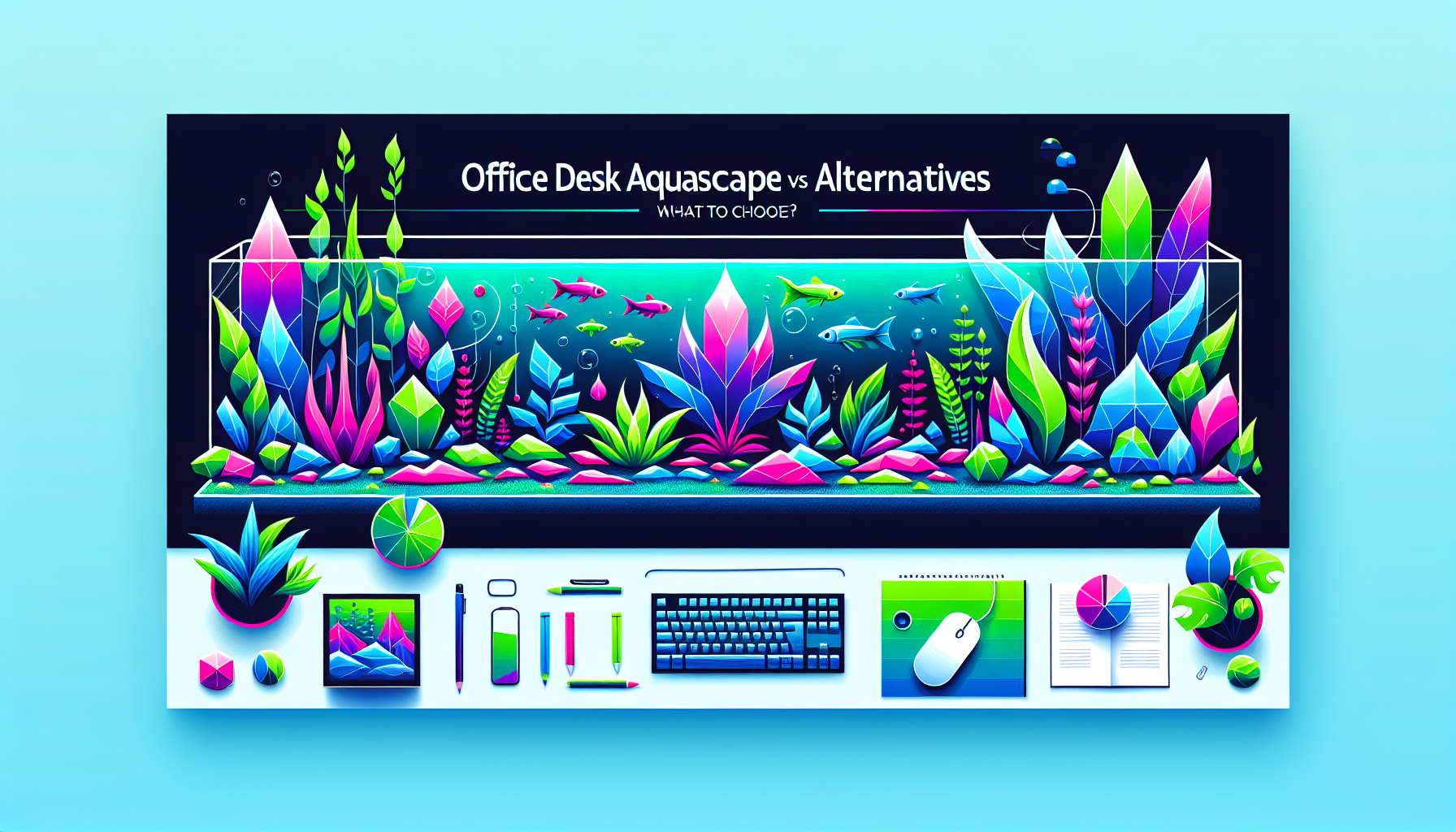 Modern flat design aquascaping illustration for undefined