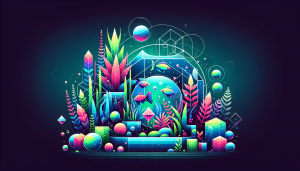 Modern flat design aquascaping illustration for undefined