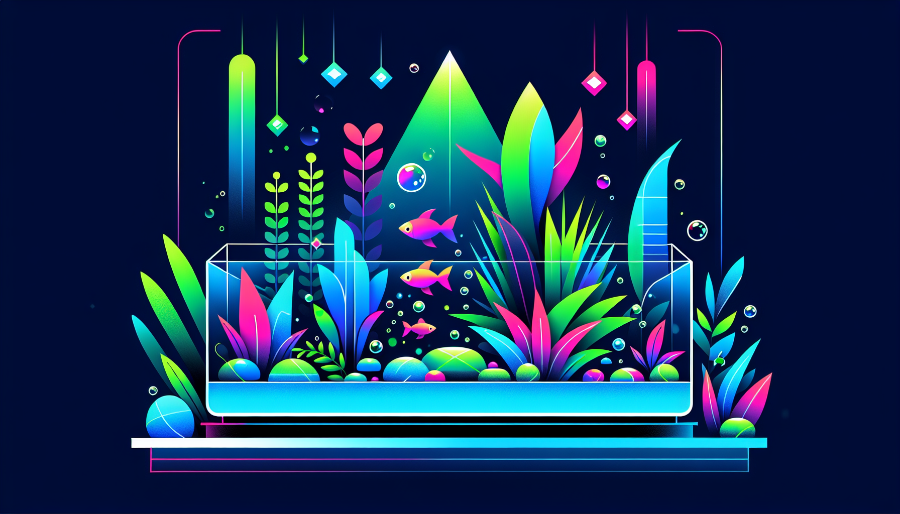 Modern flat design aquascaping illustration for undefined