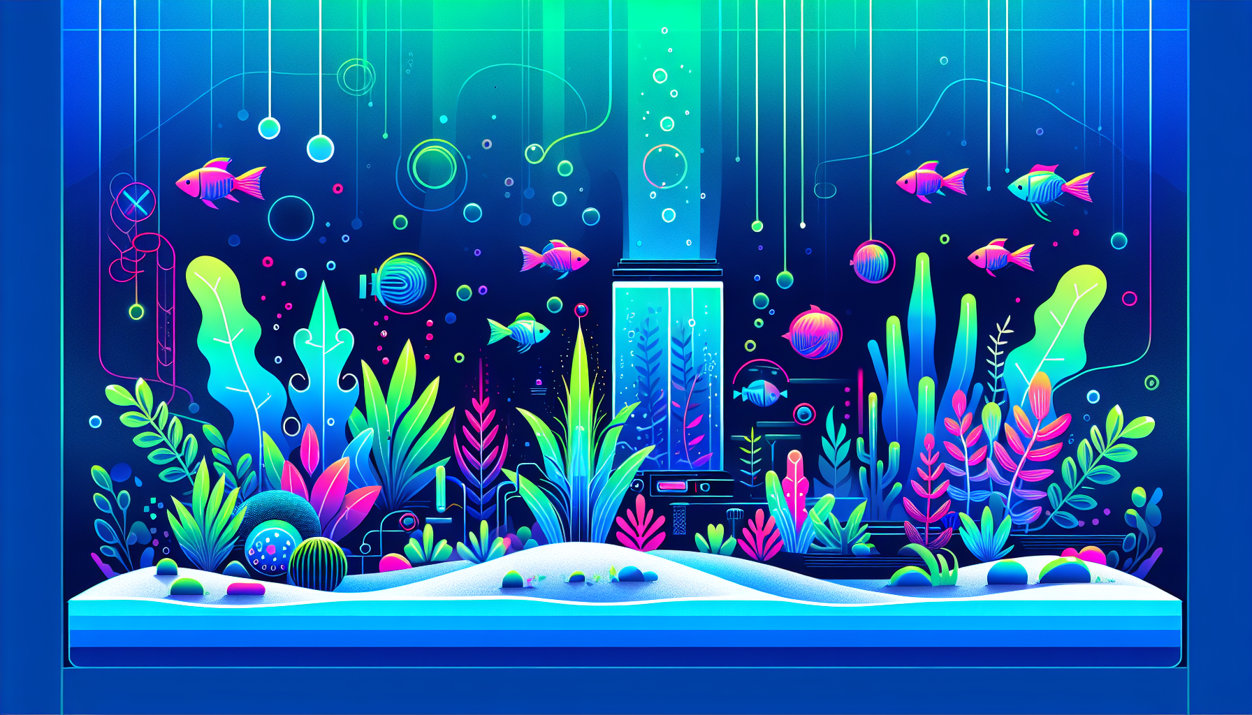 Modern flat design aquascaping illustration for undefined
