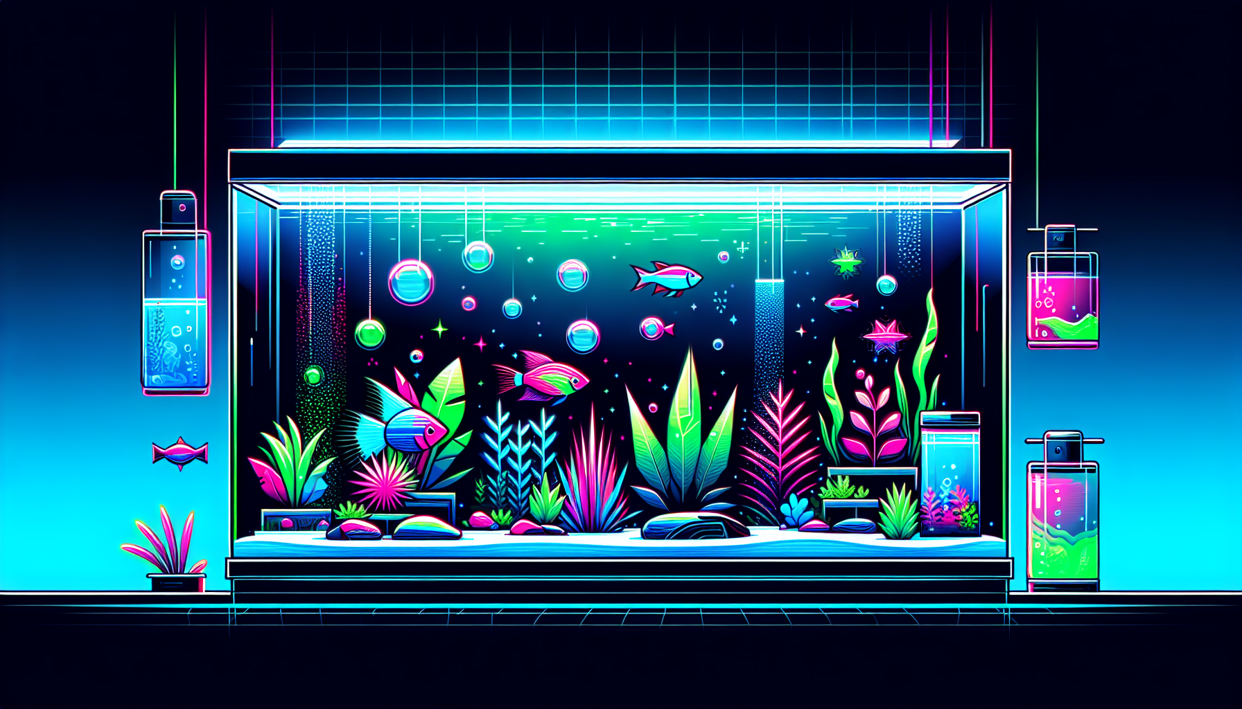 Modern flat design aquascaping illustration for undefined