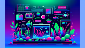 Modern flat design aquascaping illustration for undefined