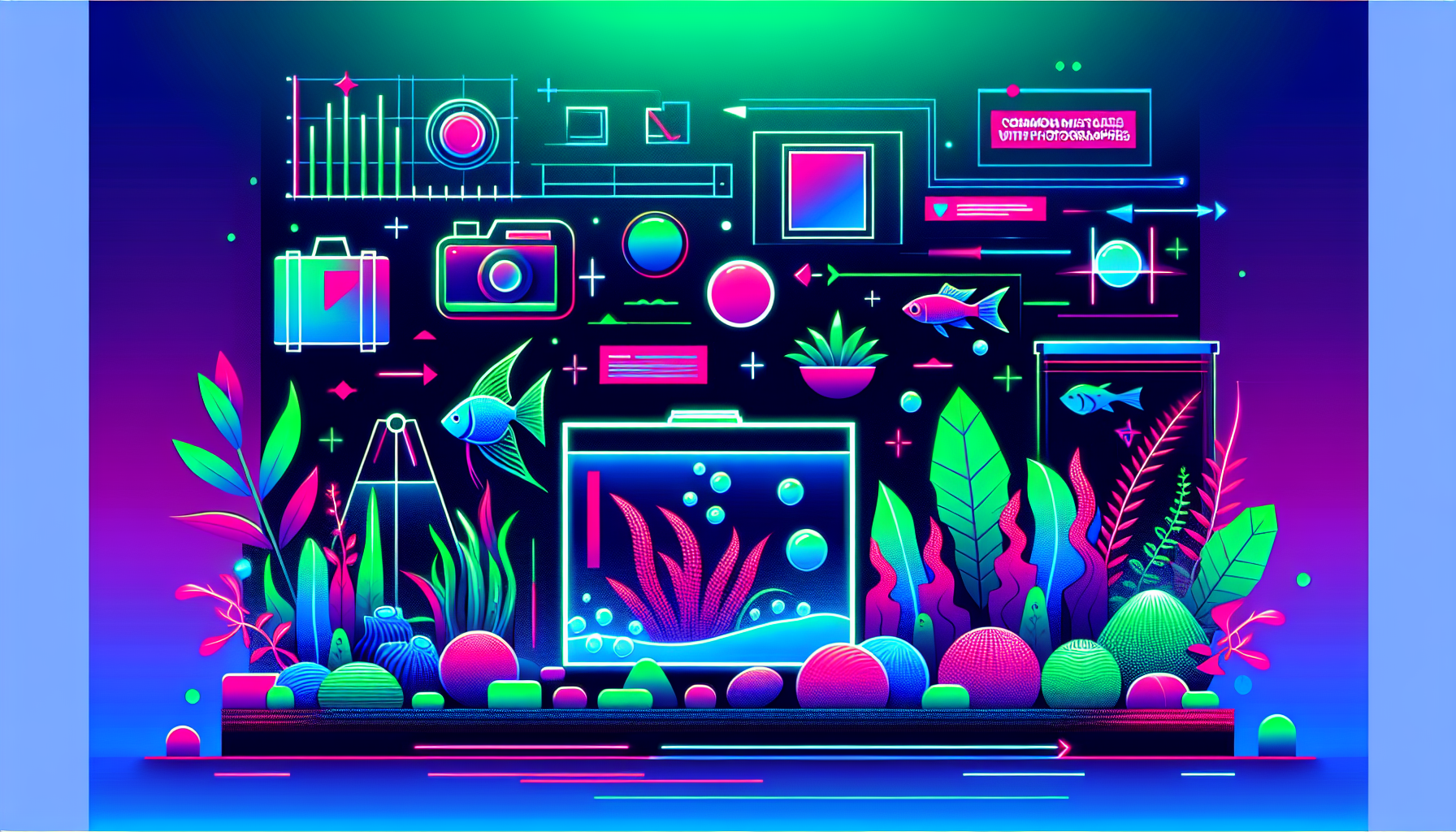 Modern flat design aquascaping illustration for undefined