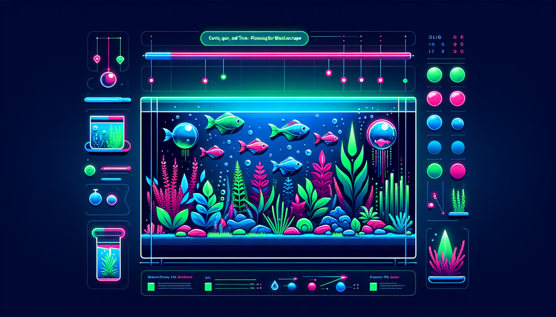 Modern flat design aquascaping illustration for undefined