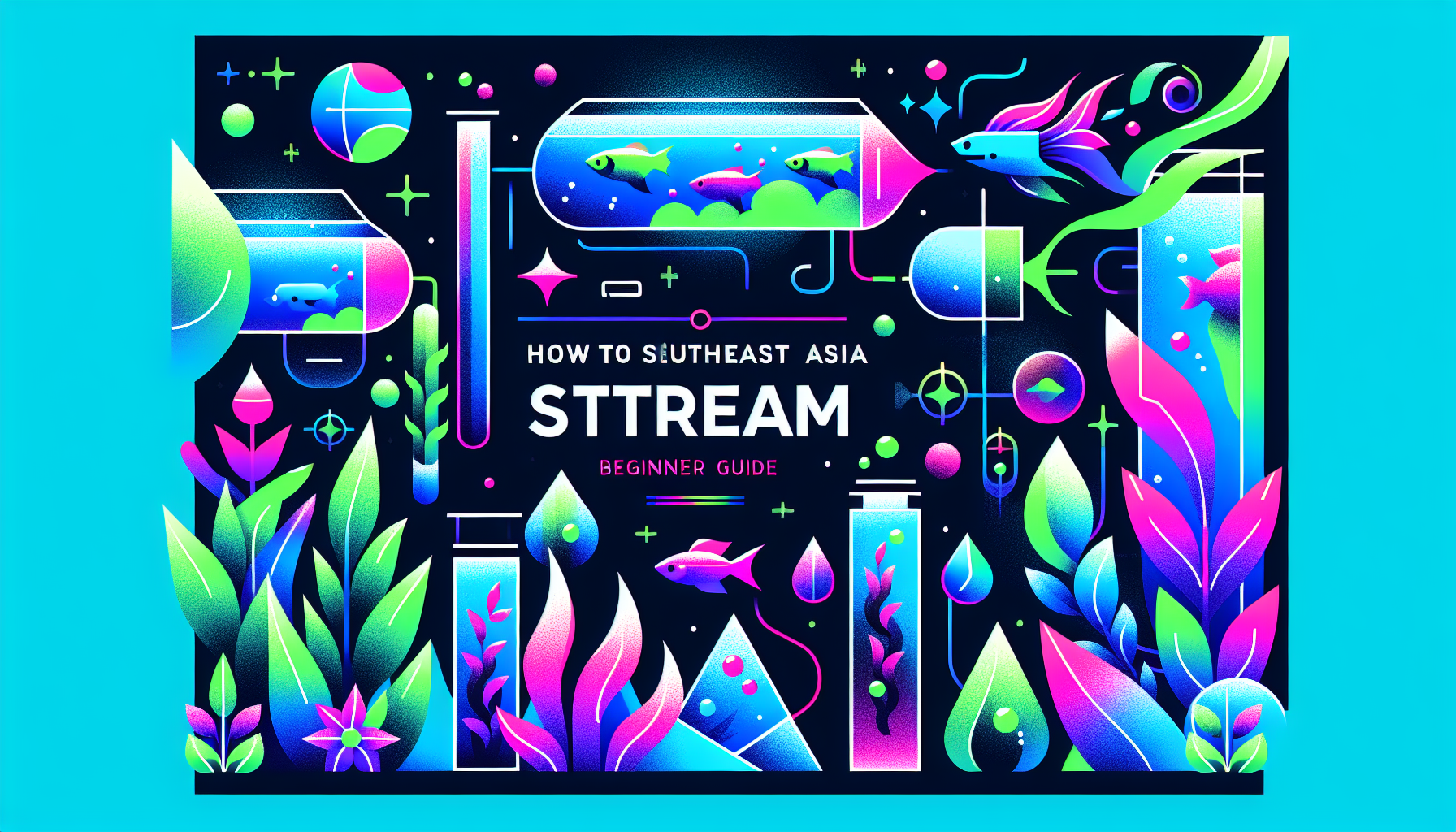 Modern flat design aquascaping illustration for undefined