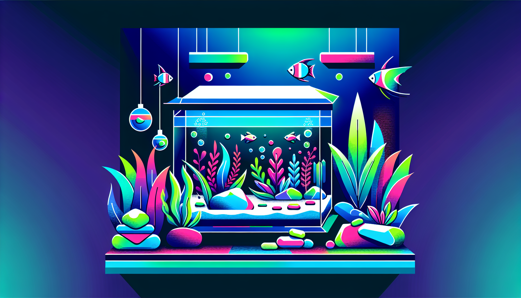 Modern flat design aquascaping illustration for undefined