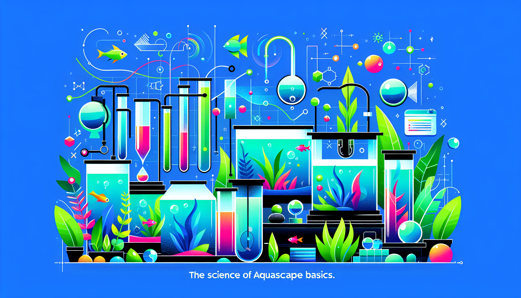 Modern flat design aquascaping illustration for undefined