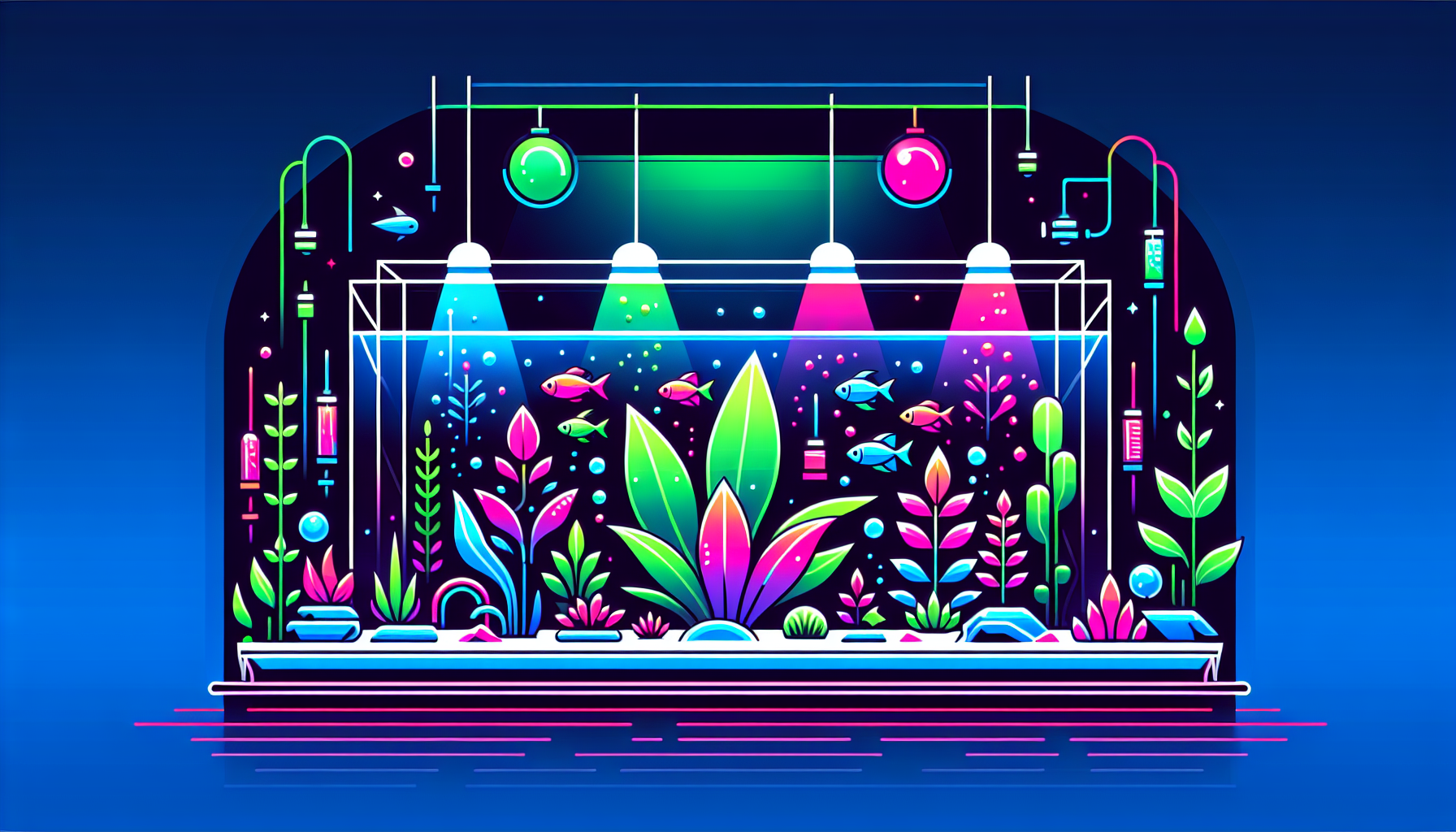 Modern flat design aquascaping illustration for undefined
