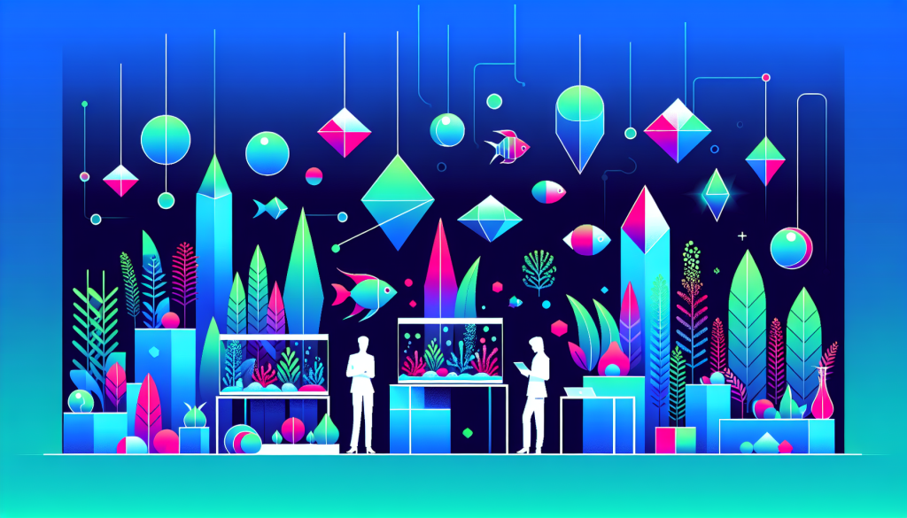 Modern flat design aquascaping illustration for undefined