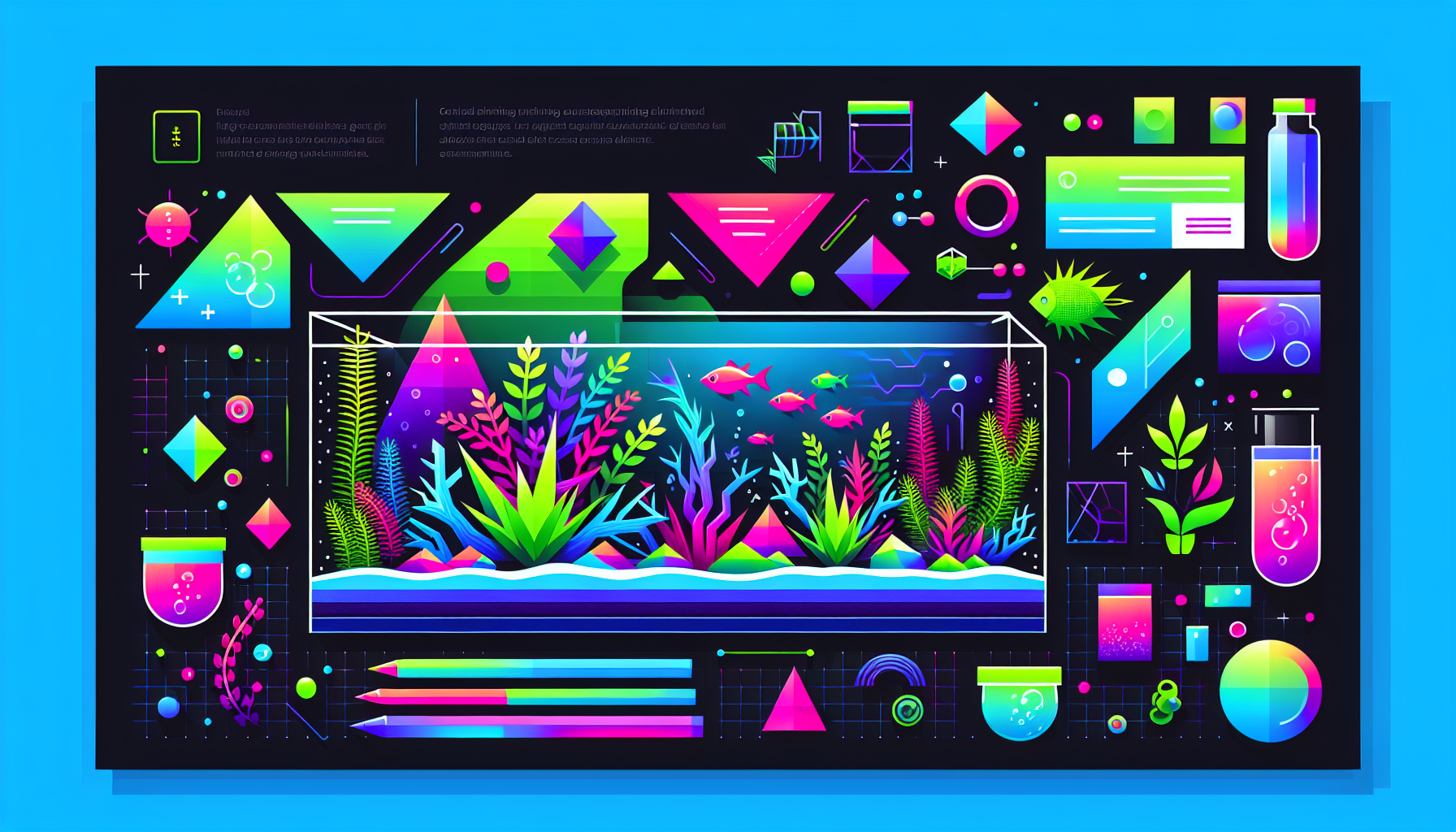 Modern flat design aquascaping illustration for undefined
