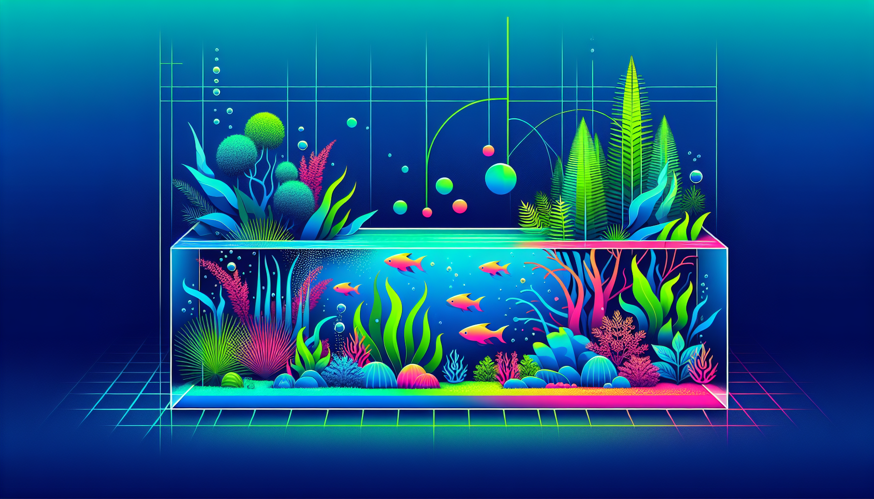 Modern flat design aquascaping illustration for undefined