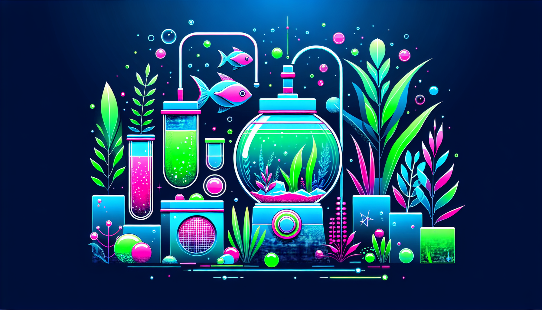 Modern flat design aquascaping illustration for undefined
